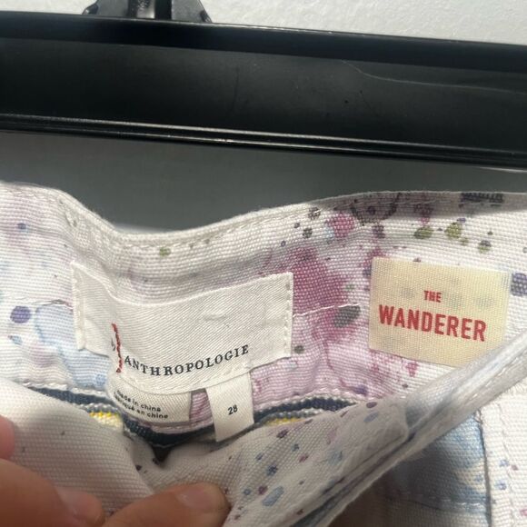 By Anthropologie The Wanderer Watercolor Cargo Utility Pants 28 NWT - Picture 7 of 11